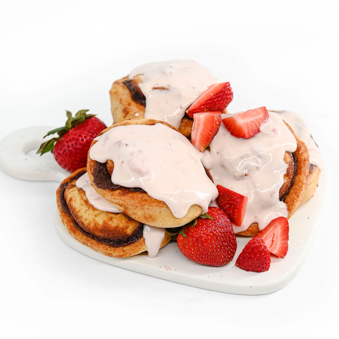 STRAWBERRY GLAZED CINNAMON ROLLS