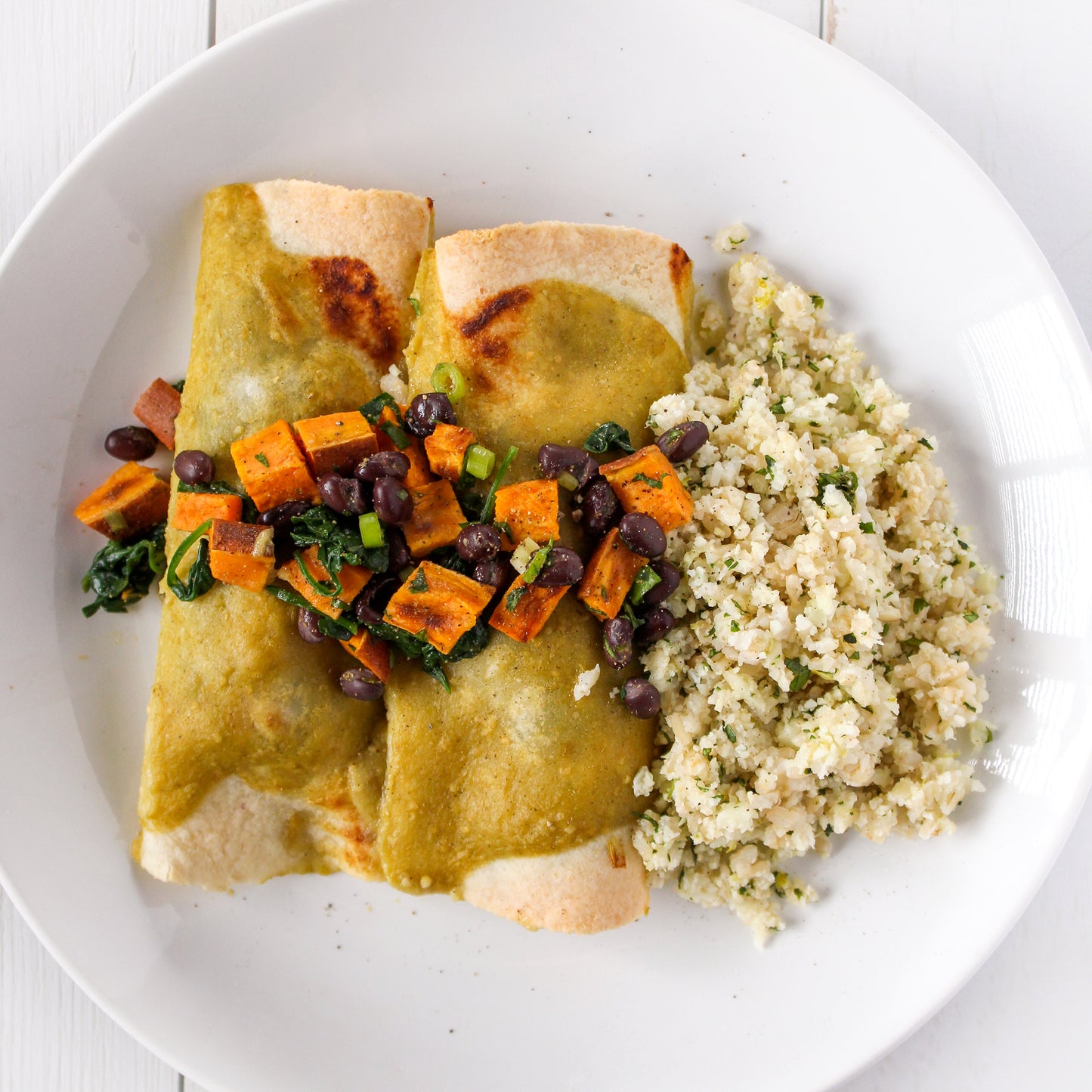 SWEET POTATO & BLACK BEAN ENCHILADAS