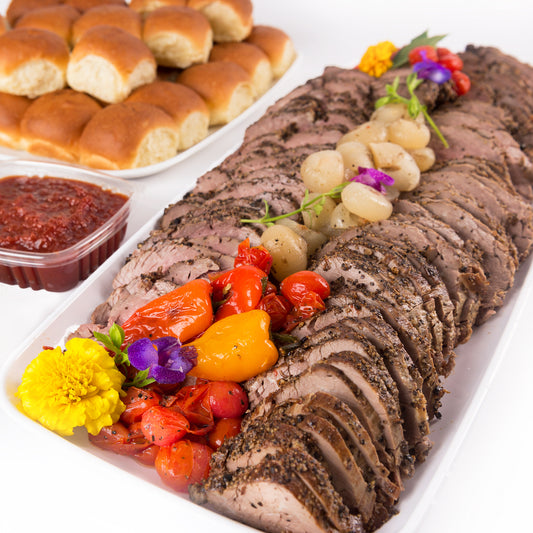 SLICED BEEF TENDERLOIN AU POIVRE PLATTER Appetizer Platters Delivered 